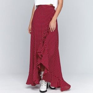 Flynn Skye Monica Maxi Skirt Polka Dot Red